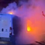 incendio furgone ad assemini